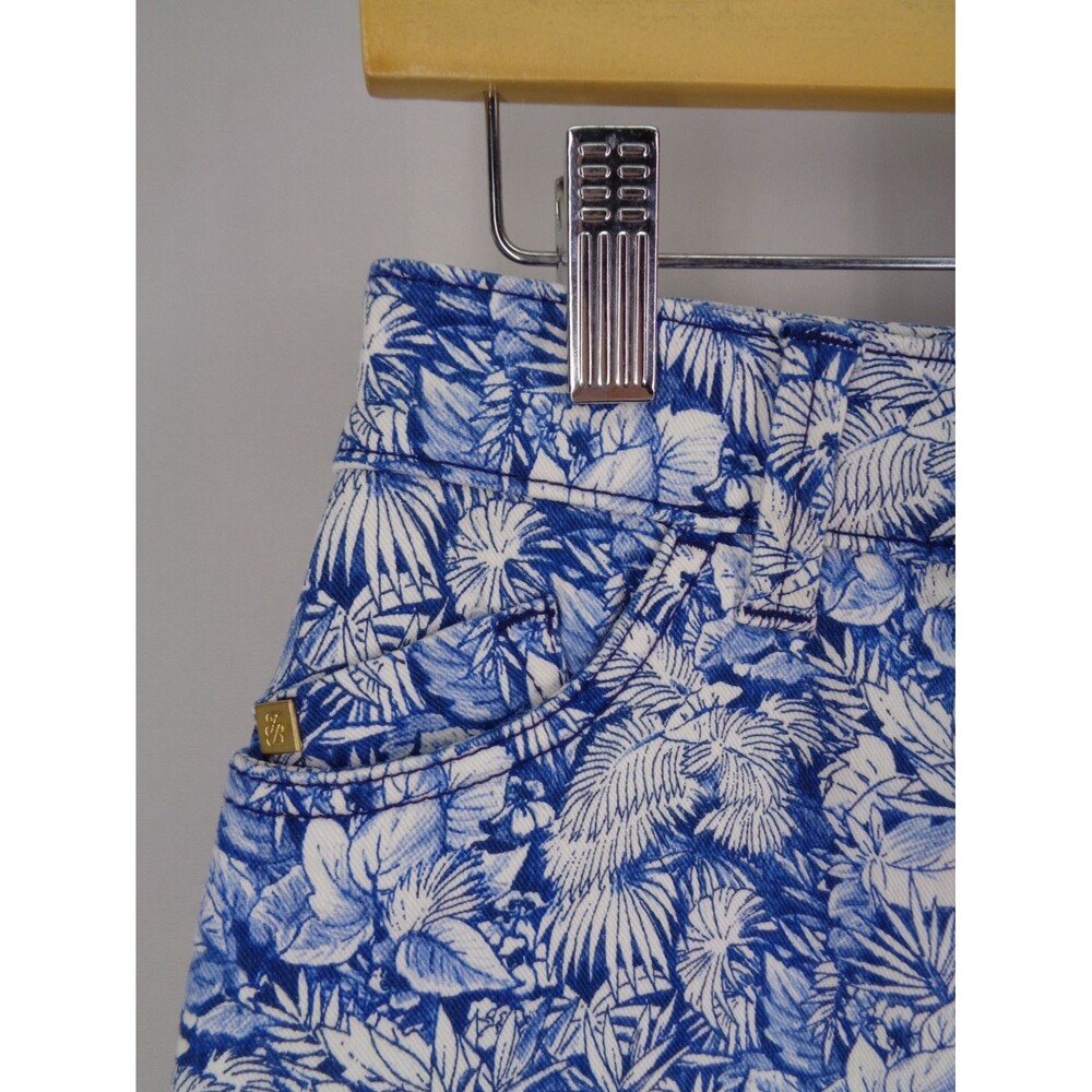 Tommy Bahama Wall of Palms Denim Jean Skirt Size 2 Floral Coastal Tropical - Picture 3 of 10
